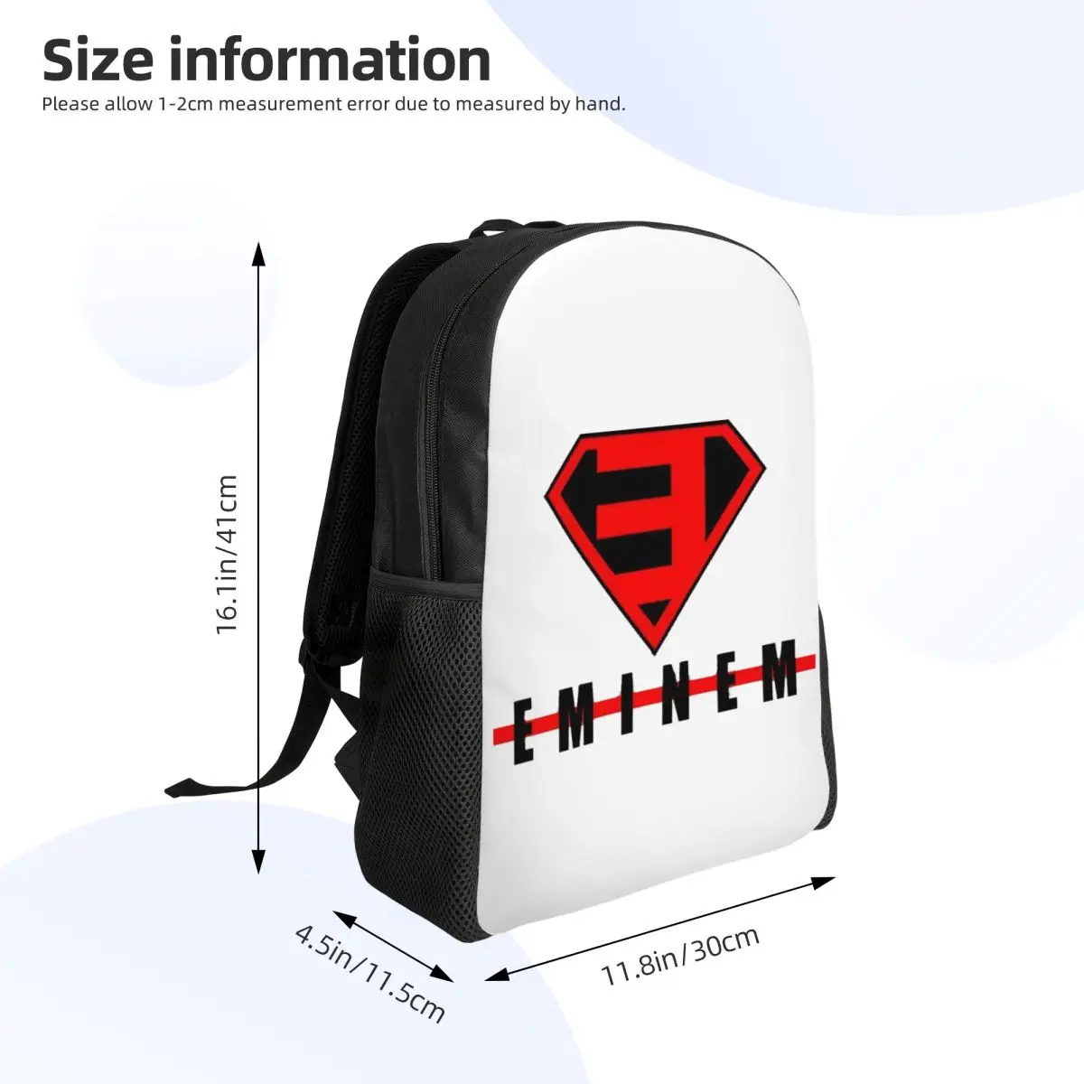 Custom Rapper E-Eminem Art Travel Backpack Men Women School Computer Bookbag College Student Daypack Bags