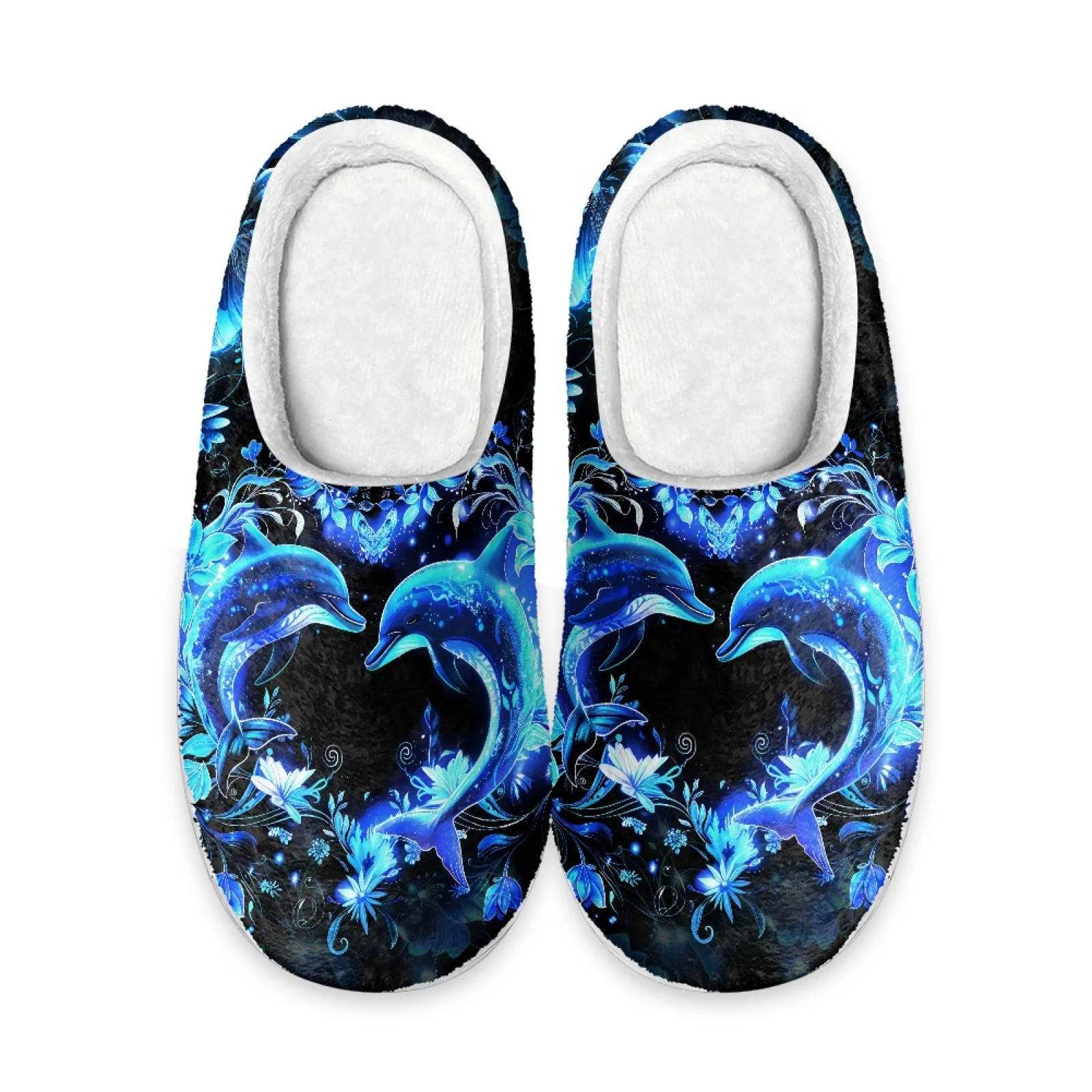PENSTROLL Blue Bloom House Shoes That Don't Rub Top Of Foot Cold Feet Relief House Shoes Women Scuff Slipper for Travel