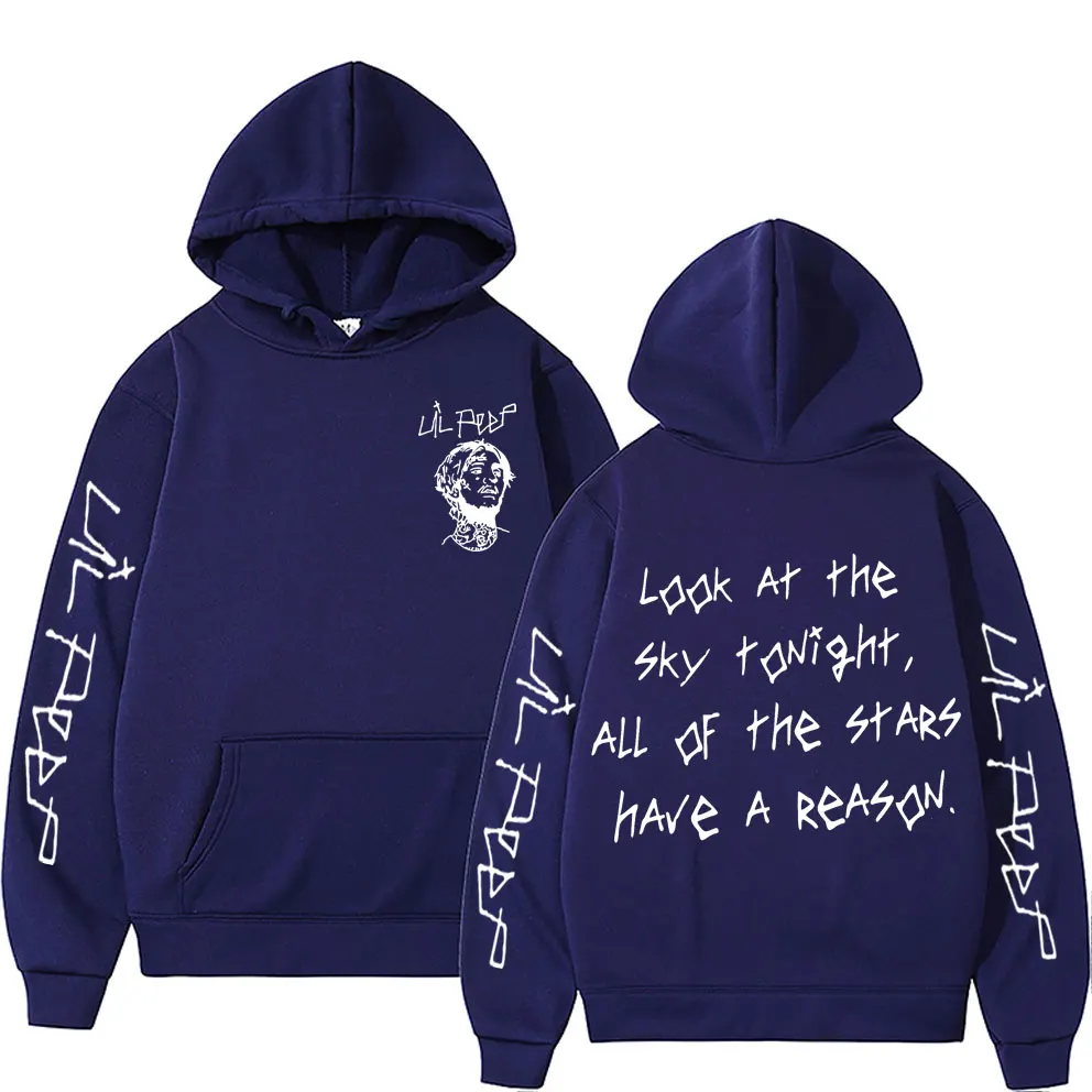 Rapper Lil Peep Look At The Sky Tonight All of The Stars Have A Reason Print Hoodie Men Women Hip Hop Oversized Hoody Sweatshirt