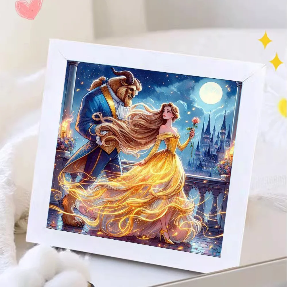 Cartoon Princess 5D Full Round Diamond Painting Kits Cute Cinderella Mermaid Ariel DIY Drills Mosaic Embroidery Cross-stitch