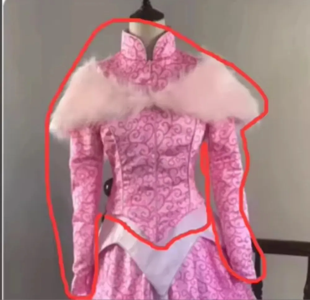 

Movie Aurora Princess Cosplay Costume Long Sleeve Pink Dress Shirt For Women Halloween Party Costume Dress Custom Made