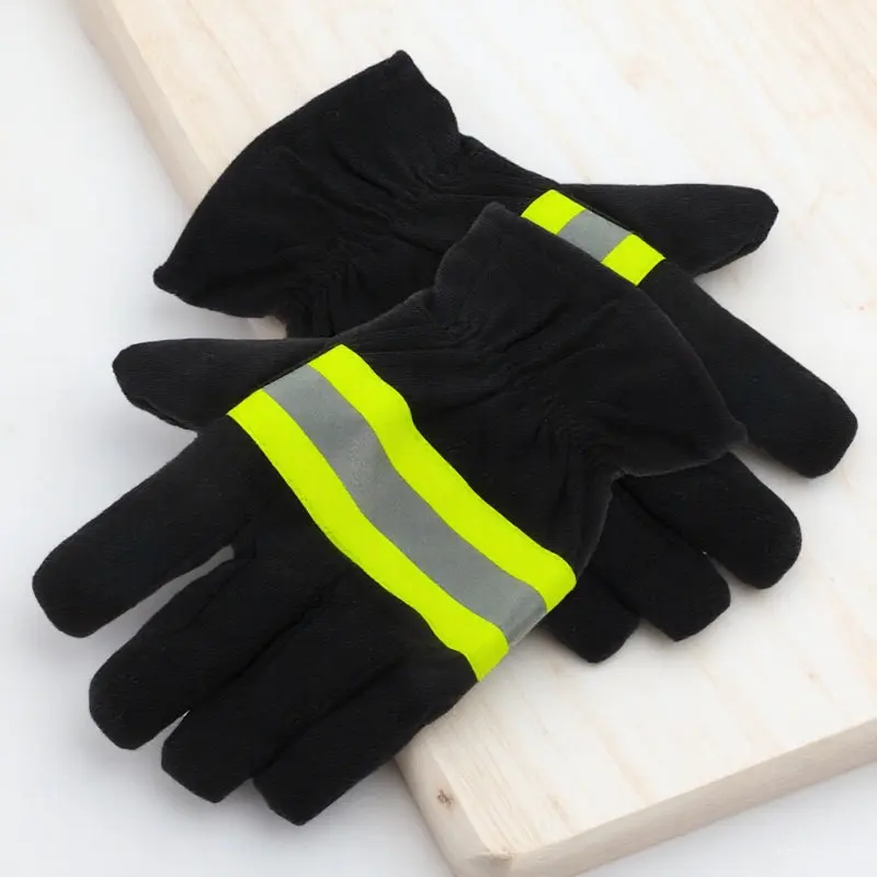 

1Pair Firefighter Protective Gloves Heat Resistant Flame Retardant Insulated Fireproof Work Gloves Reflective Extrication Gear