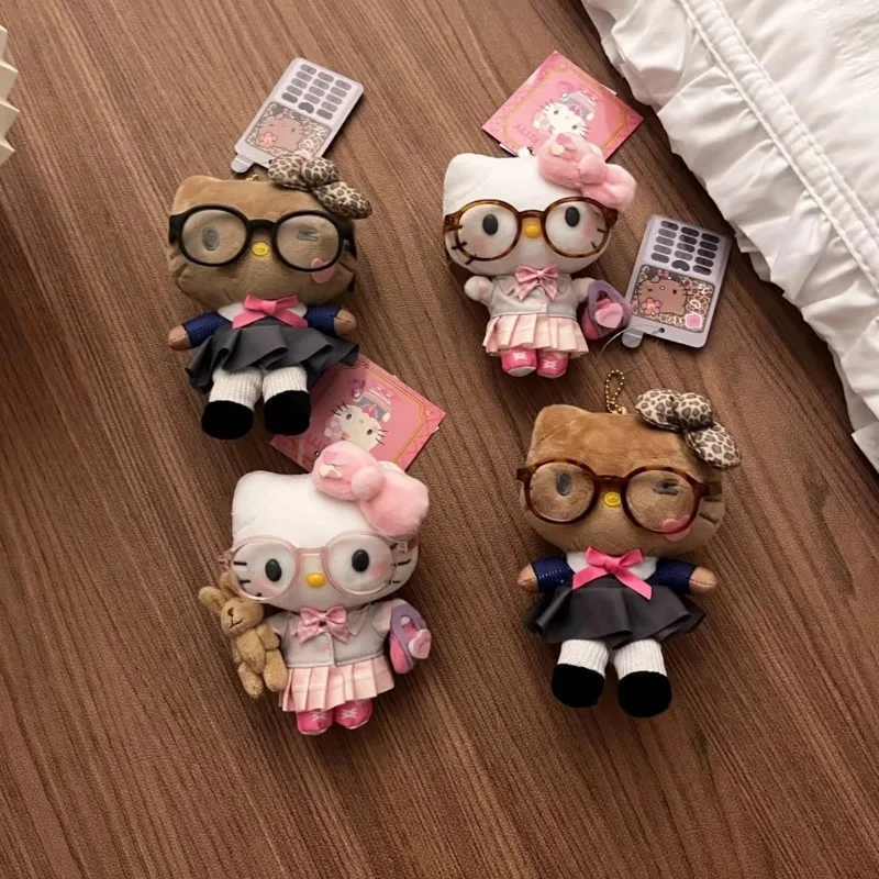 

Kawaii Sanrio Hello Kitty Jk Uniform Cute Girl Glasses Exquisite Bag Pendant Cute Kt Cat Girl Children Cartoon Decor Girls Toys