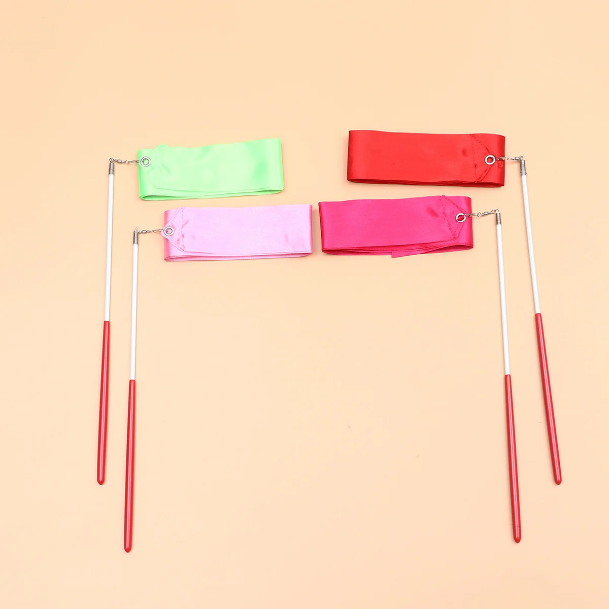 8 قطعة شريط حرير الرقص الجمباز الفني اللافتات للأطفال رشيقة حركة التدريب أداة باللون الوردي الوردي الأحمر الأخضر الألوان