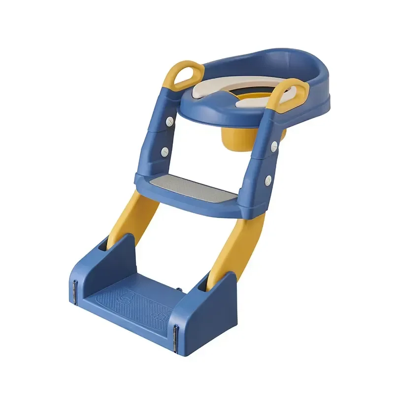 Kids Potty Training Seat with Step Ladder Foldable Non Slip Toilet Trainer for Toddlers Baby Bathroom Aid Wide Design Safe