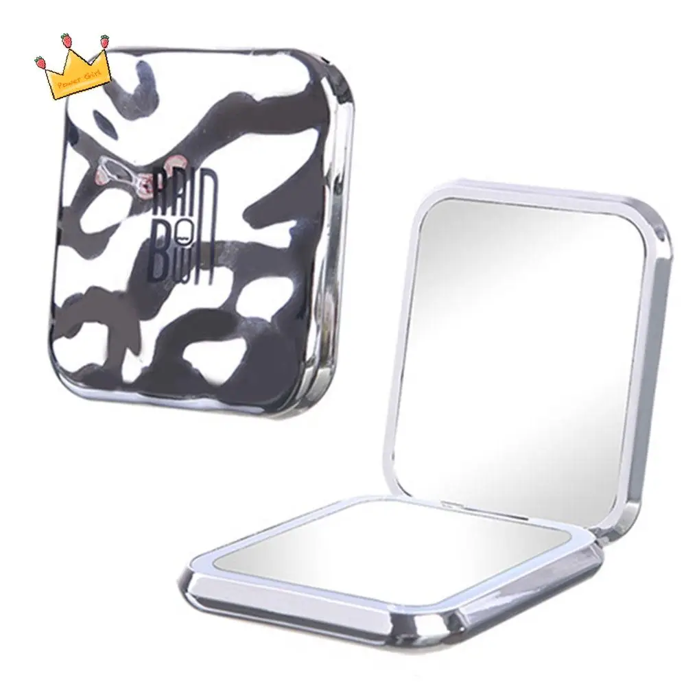 

Portable Double Sided LED Makeup Mirror Plating Mini Pocket Mirror with Light INS Dimmable Foldable Makeup Mirror Dormitory