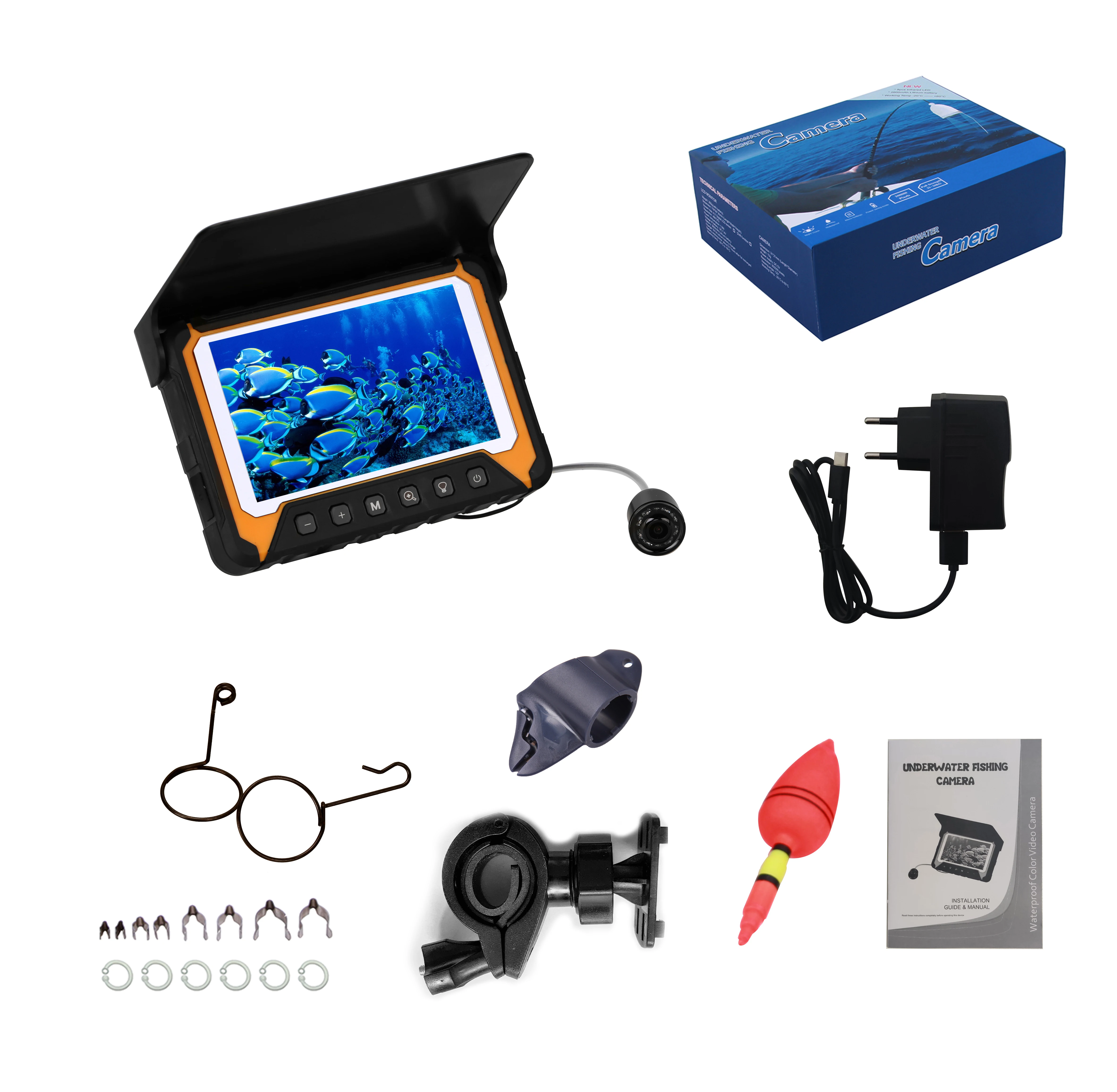 Portable Fish Finder Understanding Underwater Terrain Waterproof IP68  5'' Monitor 20M IP68 Ice Underwater Fishing Camera
