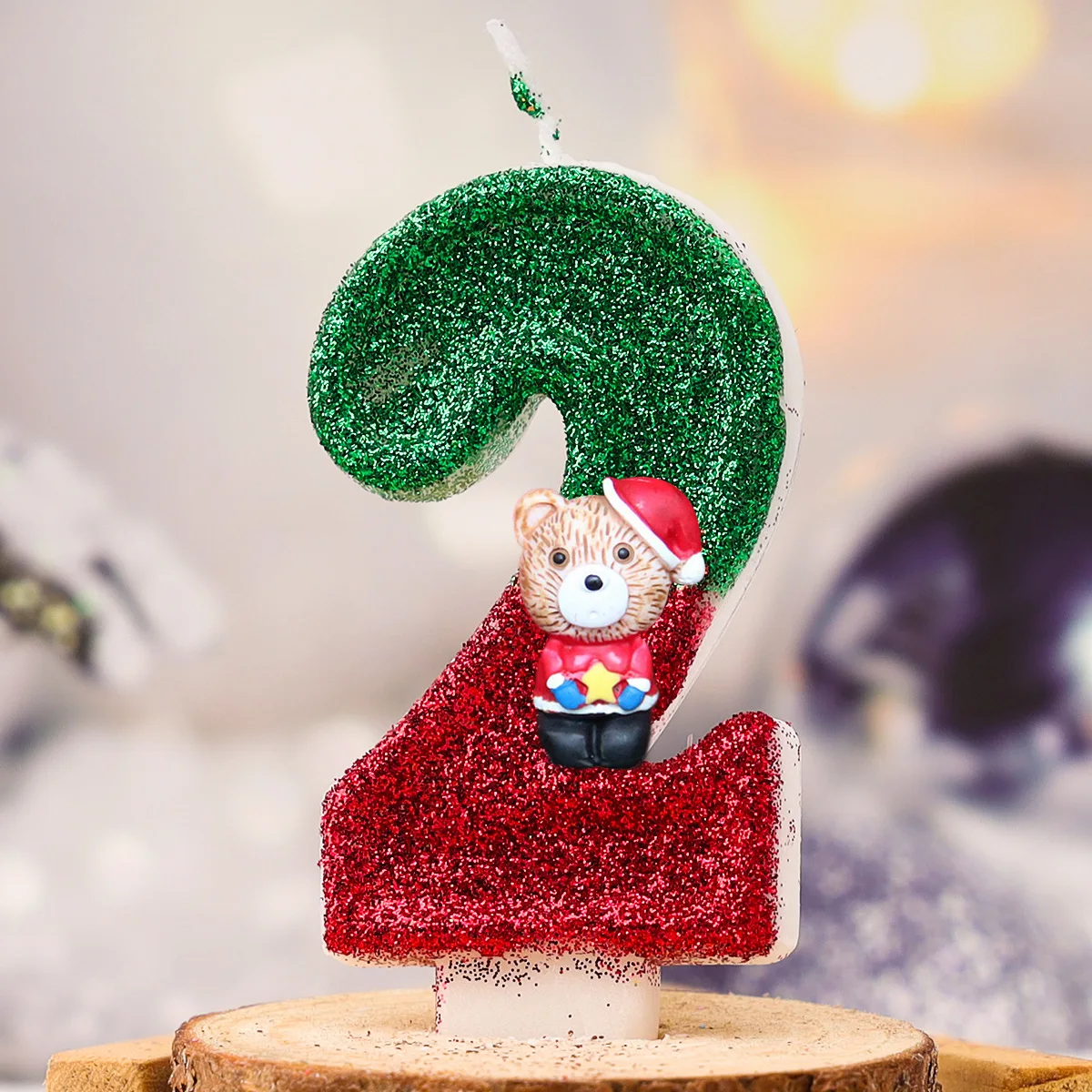 1Pcs Christmas Little Bear 9 Number Candle New Year Xmas Birthday Party Boys Girls Top Decoration of Cake Articles