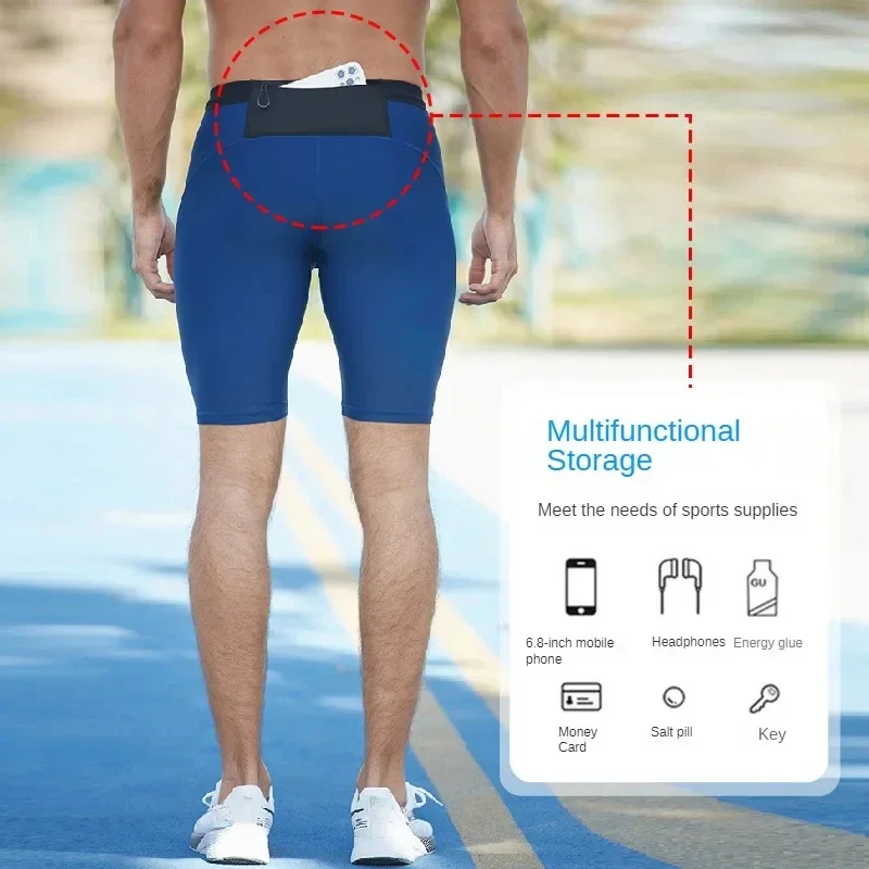 Pantalones cortos de compresión para hombre, pantalones cortos deportivos para Fitness, mallas de entrenamiento de Yoga, mallas de gimnasio, pantalones de entrenamiento, pantalones cortos de gimnasio, medias para correr para hombre