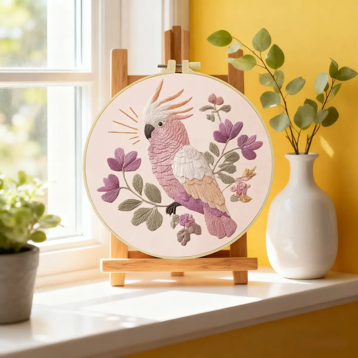 1 Stück 20X20CM/15X15CM 7,87/6,3 Zoll Schönes Vogel-Stickerei-Starter-Kit DIY-Kit DIY-Stickerei-Set für Anfänger – Detail 1