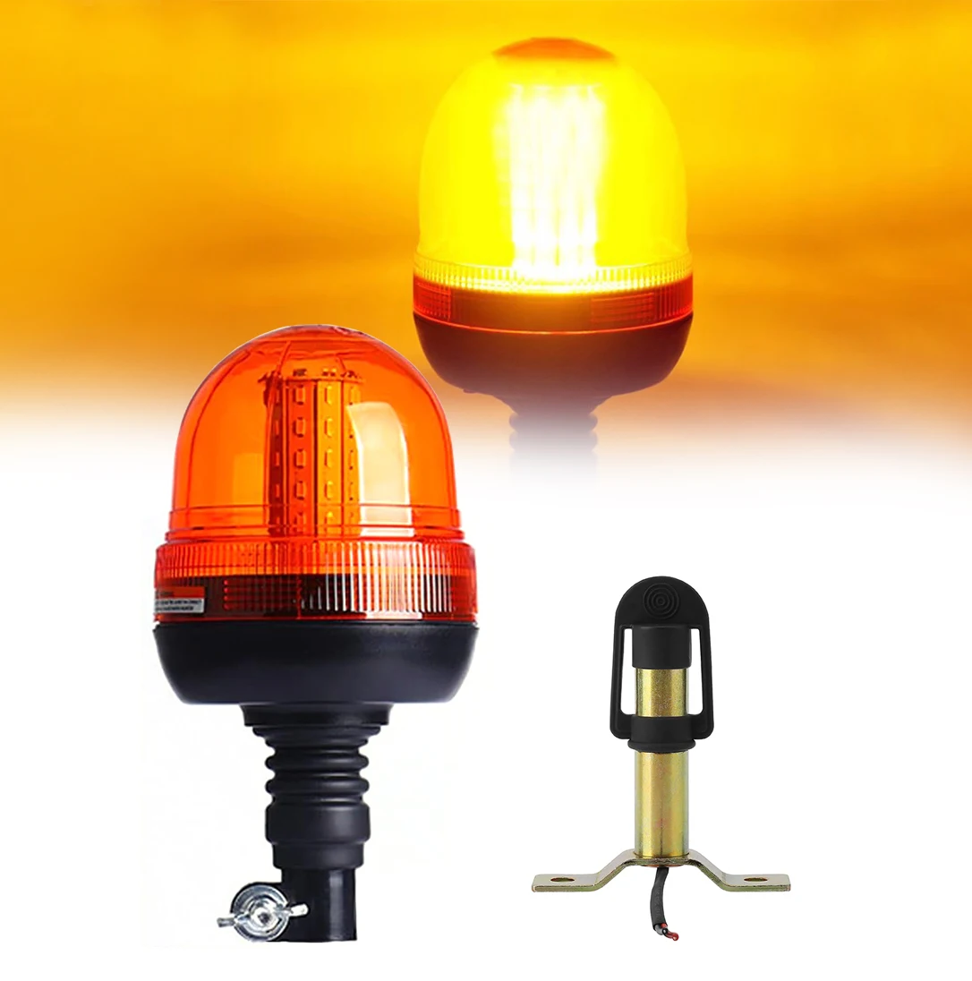 60 LED Amber Tractor Motorcycle Forklift Strobe Warning Light Beacon Truck Vehicle Emergency Flashing Lights Safe Signal Lamp