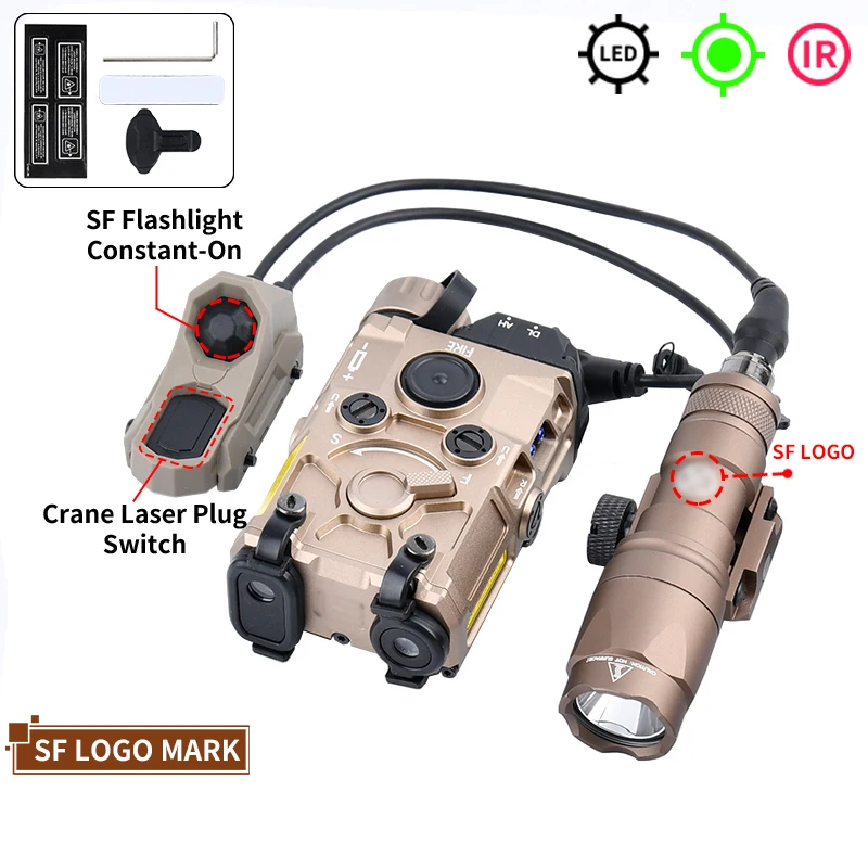 Alle metalen OGL tactische laser rood/groen/blauw laser en IR-flitser, met SF-zaklamp met AXON-afstandsbediening voor airsoft/jacht