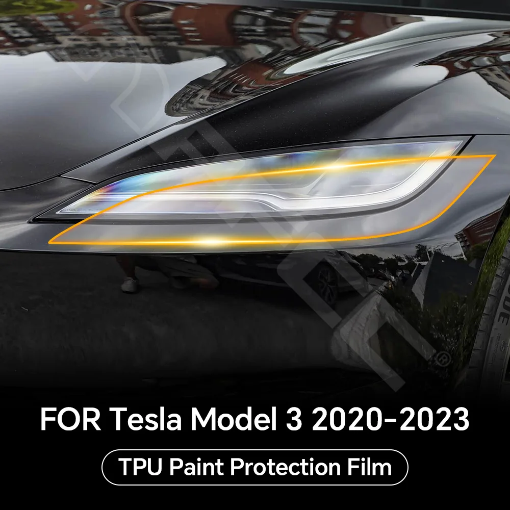 

Headlight Rearview Door Handles Taillight TPU Protection Film For Tesla Model 3 2020-2023 Anti-scratch Clear Bra Pre-cut PPF