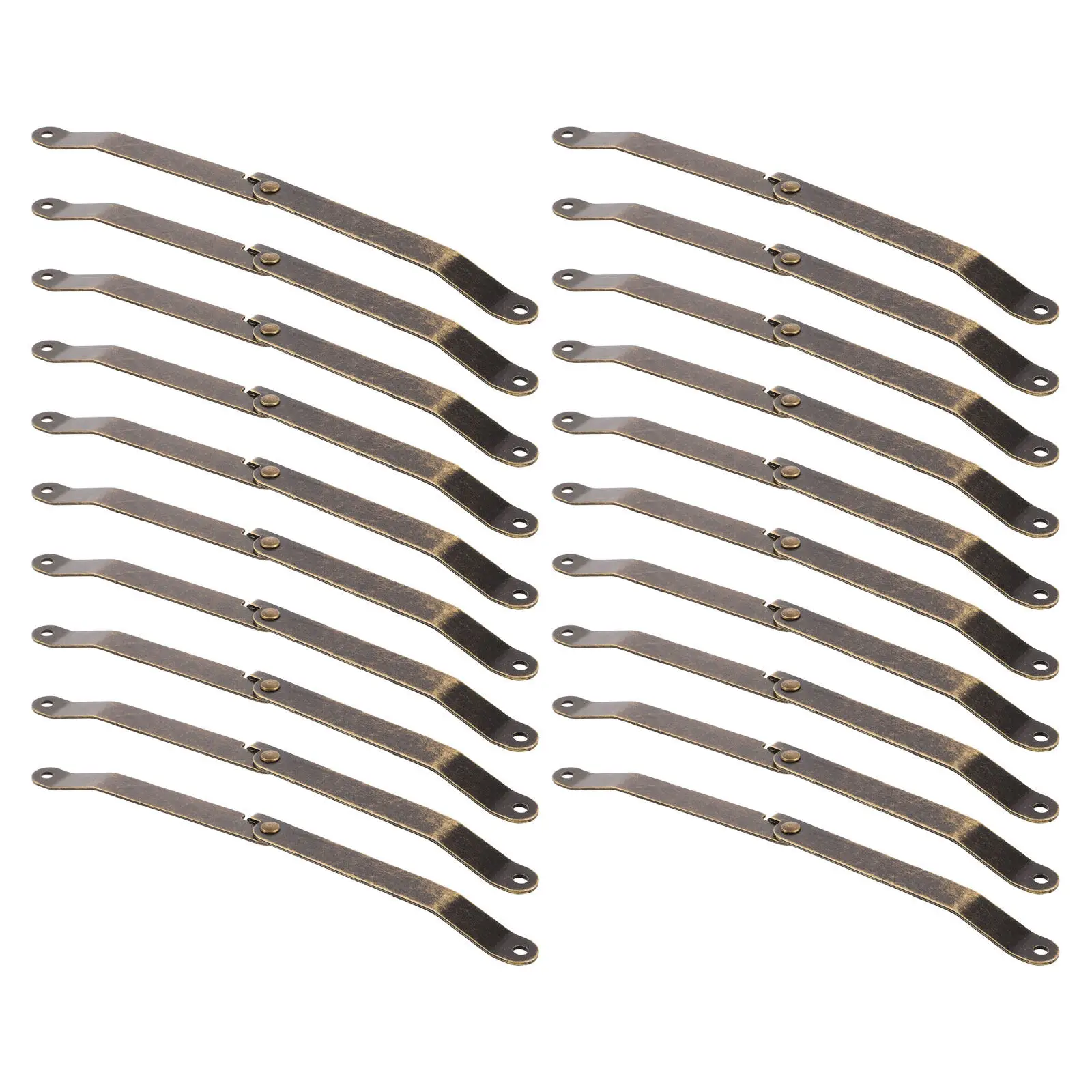 20Pcs Heavy Duty Retro Iron Cabinet Hinges Rotatable Lid Support Hardware for Wood Boxes Jewelry Storage Chest