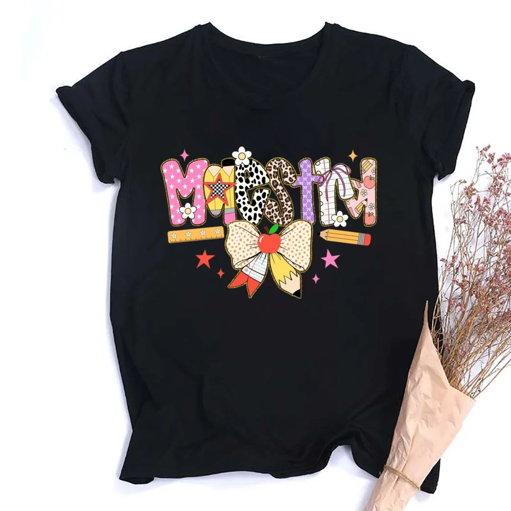 Spanish Maestra Pencil Print T-shirt Back To School Gift Teacher Lift Outfit Retro Short Sleeve Tee Tops Teacher's Clothes