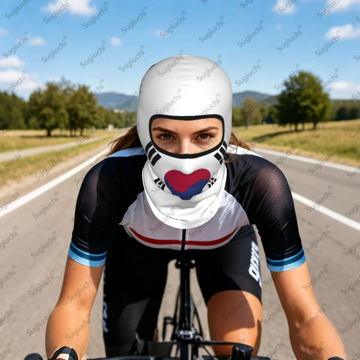 South Korea Cycling Balaclava Full Face Ski Cover sun protective scarf Windproof Breathable Anti-UV Motorcycle Helmet Liner view 6