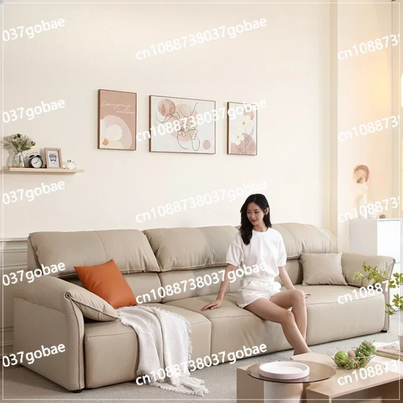 Genuine Leather Sofa Bed, Simple Modern Living Room Size, Fully Automatic Telescopic Lazy Sofa, Electric Function Sofa