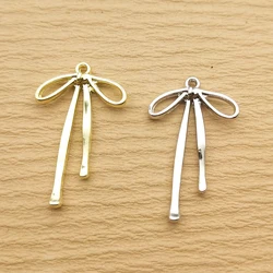 10pcs Bow Charm for Jewelry Making Earring Pendant Bracelet Necklace Accessories Diy Supplies Alloy Metal