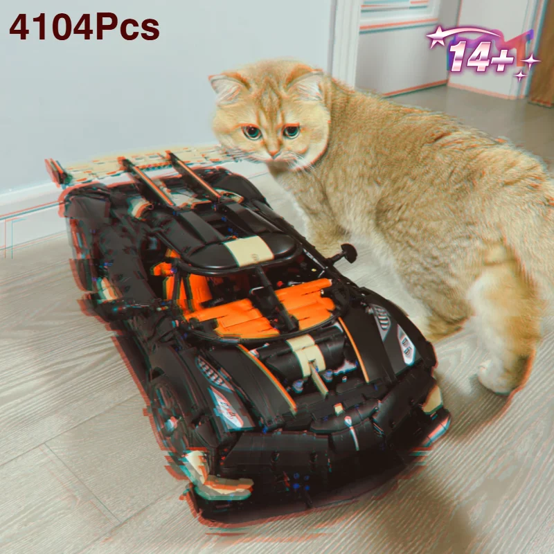 2026 Popular 4104pcs Limite HighTech Track Racing Car Megacar Supercar Building Blocks Model Toys For Birthday Ornament Gifts