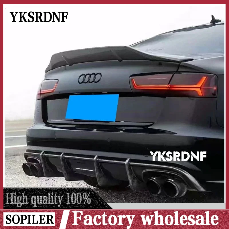 For Audi A6 C7 R style spoiler carbon fiber / Forged carbon rear spoiler trunk wing 2012 2013 2014 2015 2016