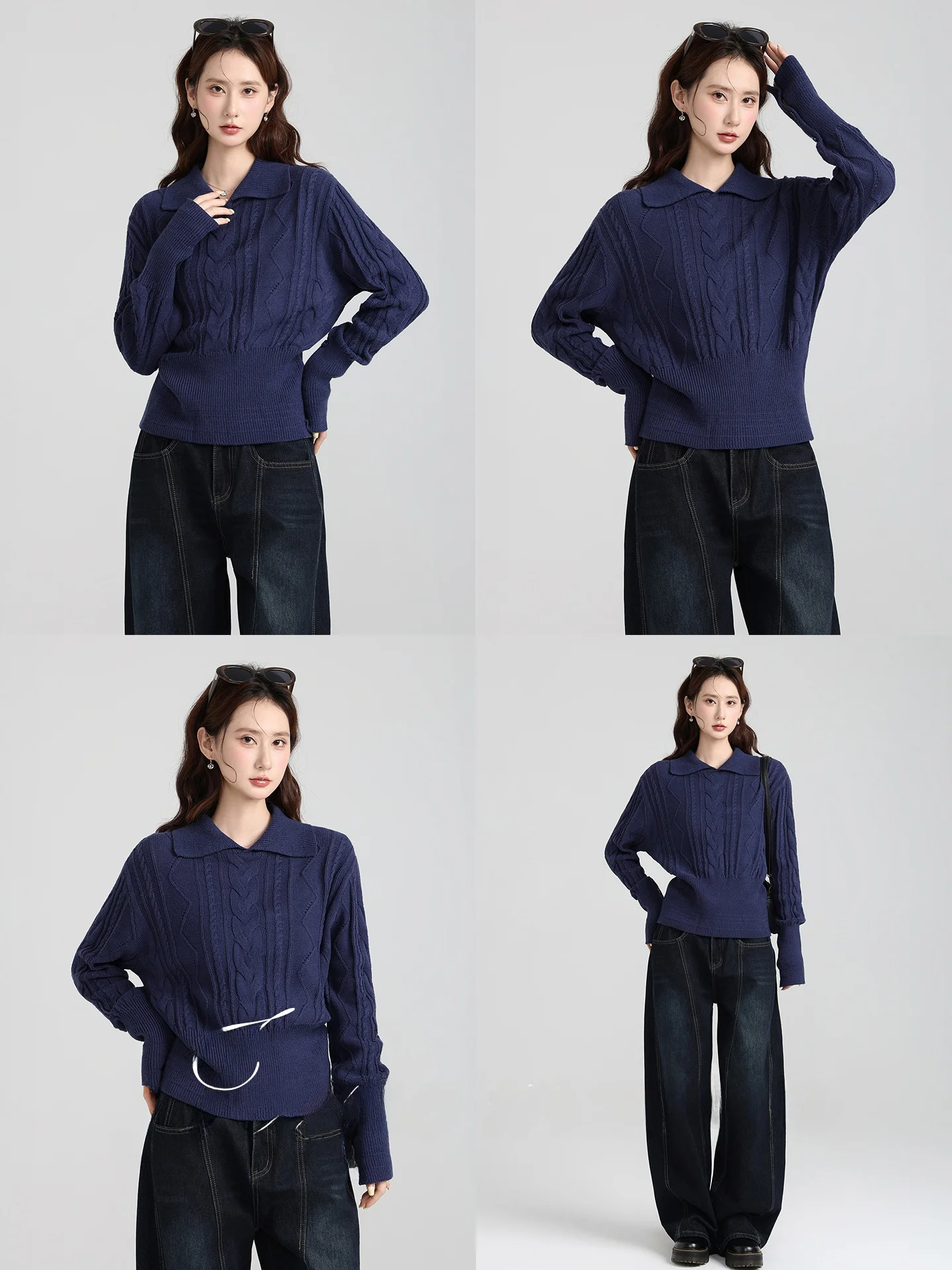 

Свободный женский длинный вязаный свитер, повседневный, удобный, больших размеров, осенне-зимний, модный, стройнящий, цветной топ