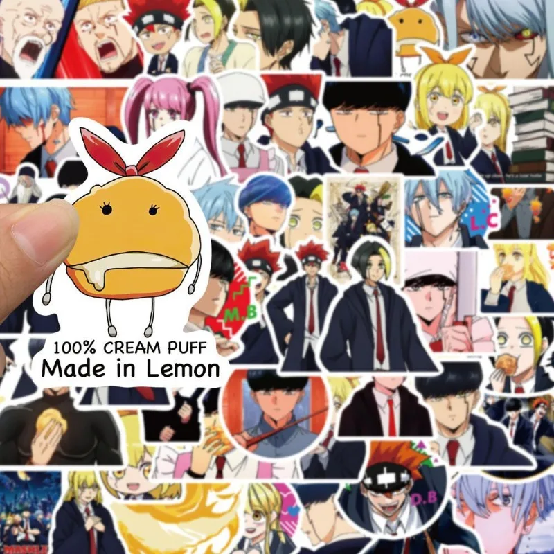 50/30/10PCS Mashle Fin Amz Dort Barrett Lance Klein Popular Anime Peripherals Guitar Skateboard Decoration Waterproof Stickers image 6