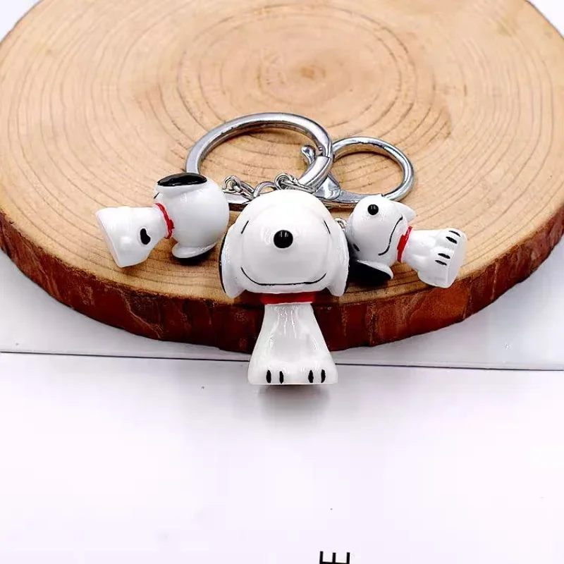 カウaii snoopilloレジンキーホルダー,カップル用,漫画の指輪チェーン,クリエイティブなペンダント,カーバッグ,キーホルダー,アクセサリー,かわいいギフト