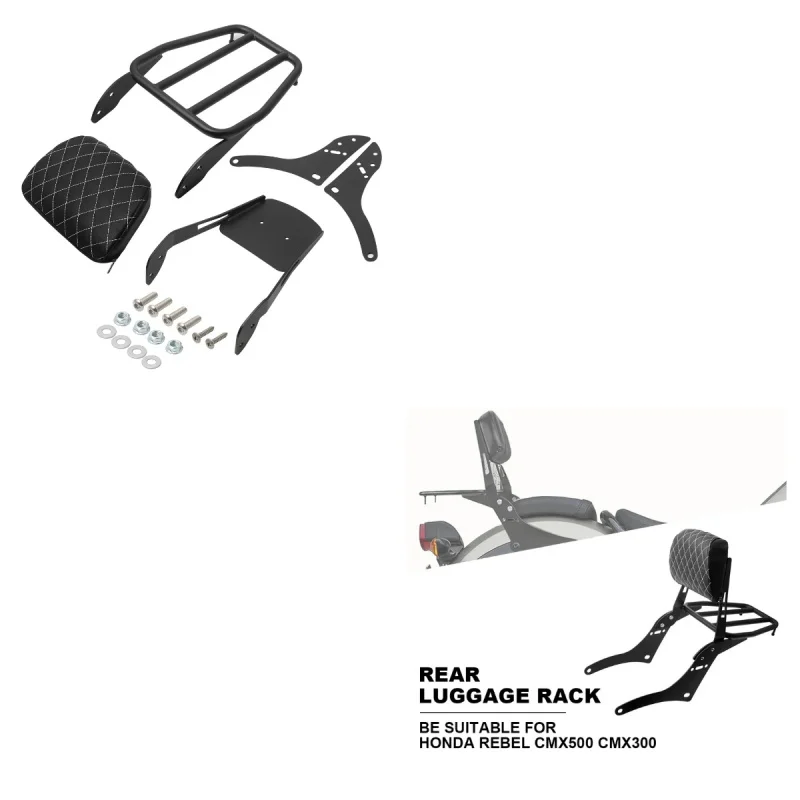 Motorcycle Rear Luggage Rack Backrest Sissy Bar For Honda Rebel CMX300 CMX500 CMX 300 500 2017 2018 2019 2020 2021 2022 2023