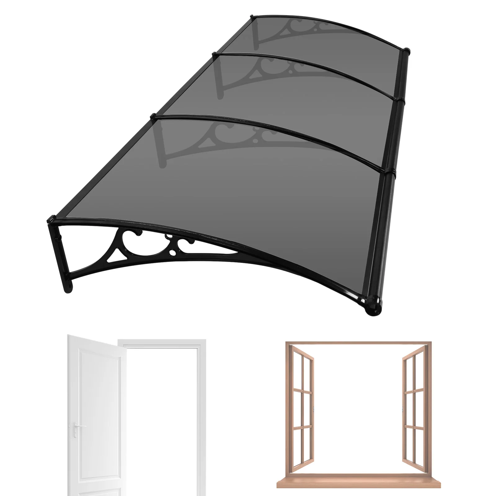 

Навес для входной двери с высокой несущей способностью, уличный прозрачный навес 40x120 дюймов для защиты от дождя, снега и солнца