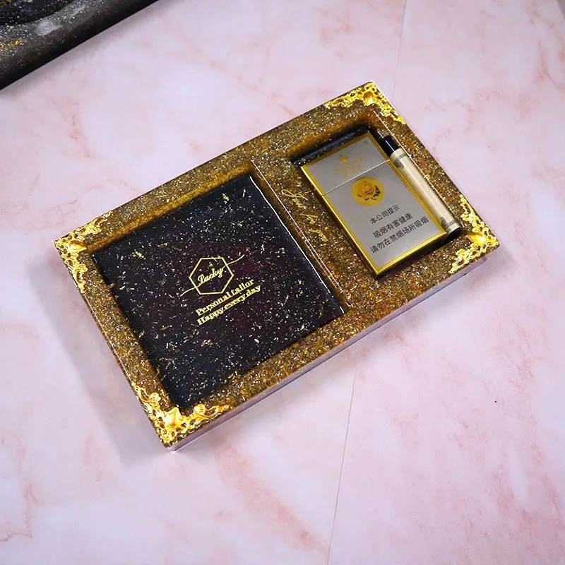 DIY Creative Ashtray Crystal Silicone Mold Two In One Cigarette Storage Box UV Epoxy Resin Molds Ashtray Crafts Home Decoration