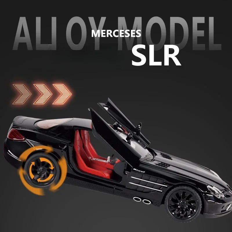 1:24 SLR AMG Hohe Simulation Diecast Metall Legierung Modell auto Sound Licht Zurückziehen Sammlung Kinder Spielzeug Geschenke