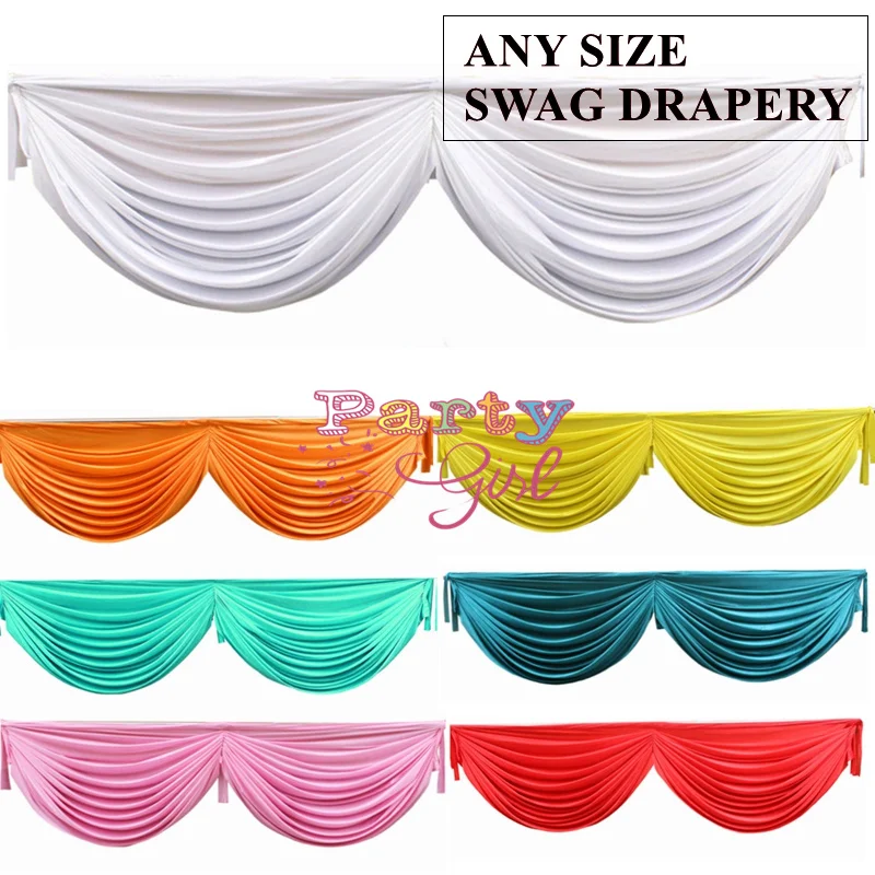 

1M Sale Ice Silk Wedding Backdrop Curtain Top Swag Drape Stage Background For Event Party Christmas