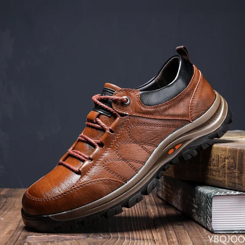 New Fashion Autumn Men Leather Shoes Brogue Casual safety shoes Men Genuine Leather Shoes Work Business Casual Sneakers Size 48