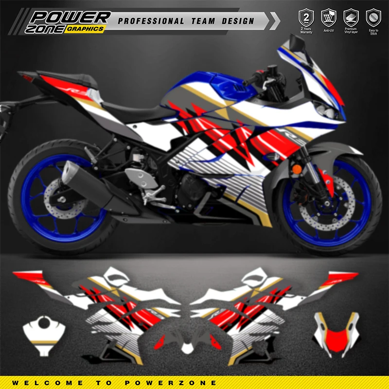 

PowerZone For YAMAHA R3 2019 2021 2022 2023 R3 Custom Team Graphics Backgrounds Decals Stickers Kits