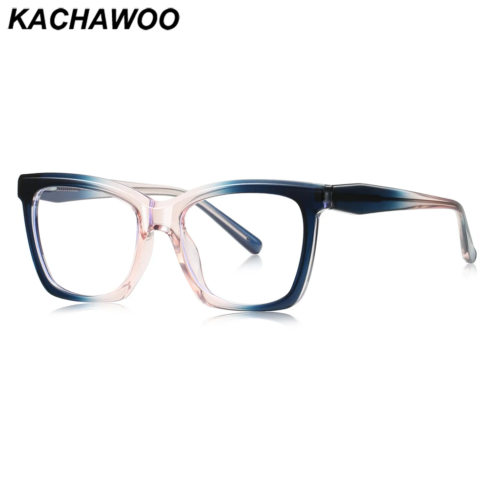 

Kachawoo TR90 fashion glasses for women big frame gradient blue pink female square glasses frame ladies stylish European style