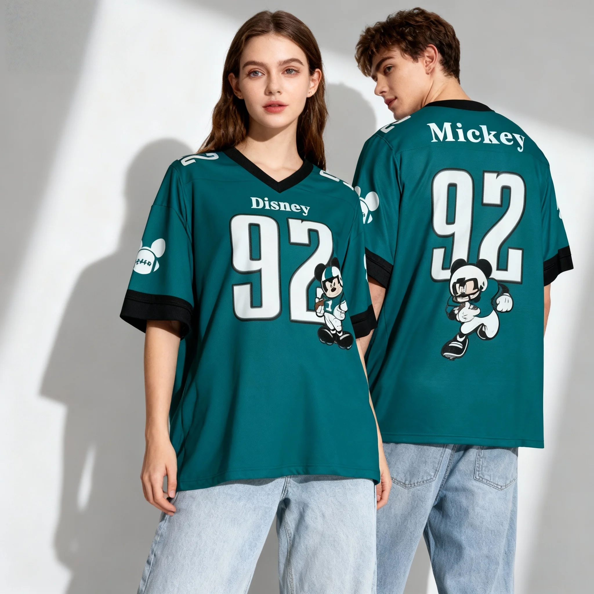 Disney Animated Character Themed Rugby Jersey Sweet and Cool Street Summer T-shirt Oversized Women's Adult Hot Selling 25/26