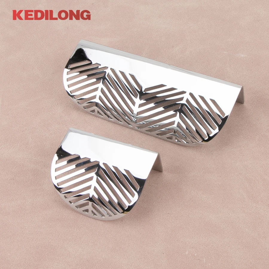 KEDLO Gold Leaf Wardrobe Handle Custom Leaf Shape Drawer Handle Leaf hollow Handle For Furniture Cabinet Wardrobe Drawer handle