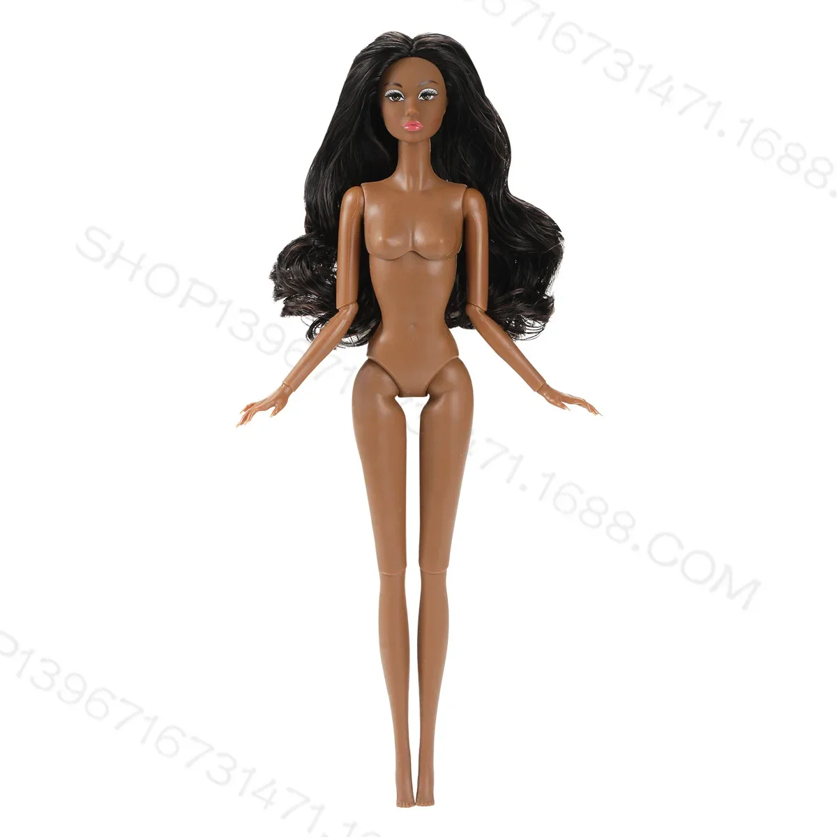 

32cm African Dolls Supermodel Black Body Nude Model Bjd Accessories Toys for Girls Movable long hair Tall figure Fashion beauty