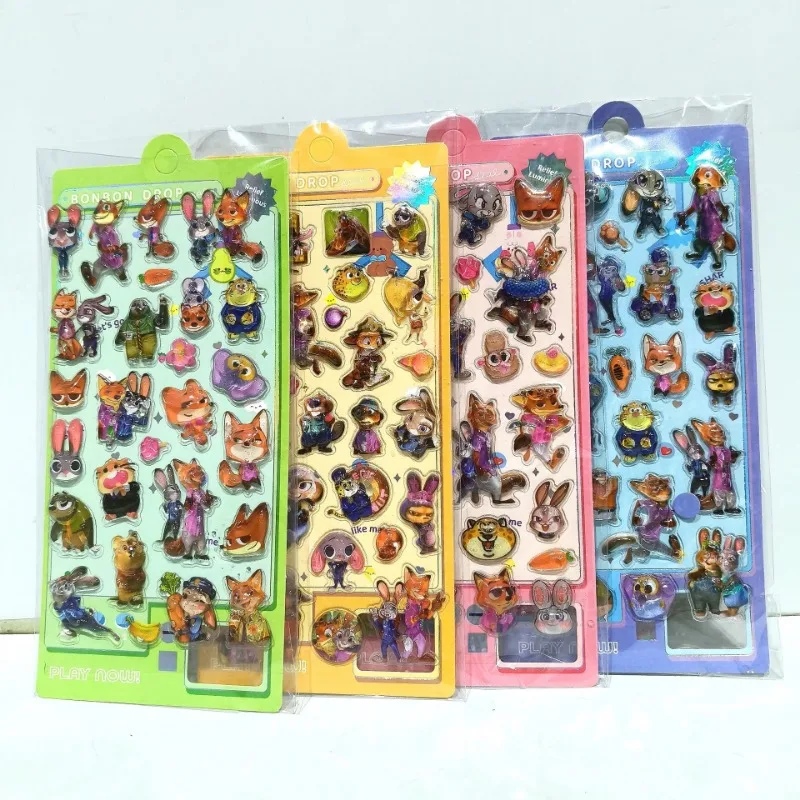 

Disney Zootopia 2 Merchandise 3D Embossed Stickers Cute Character Decals for Scrapbook Journal Laptop Kawaii Collectible Gift