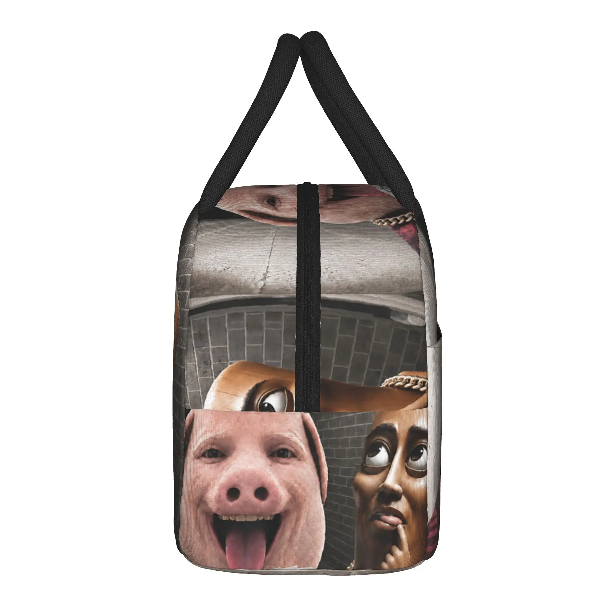 Tung Sahur There is Motion At Your Front Door Brainrot Meme Lunch Bag  Funny Lunch Box For Men Cooler Bag Thermal Tote Handbags