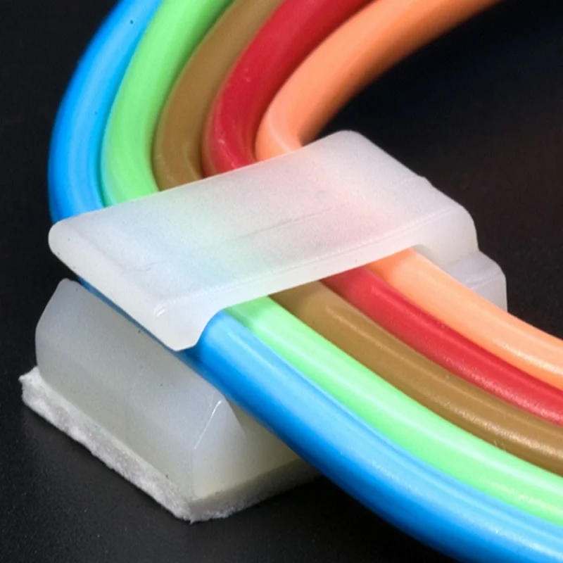 FC-1/2 أسود أبيض مقاطع كابلات ذاتية اللصق قطرة حامل السلك مدير الحبل سيارة ثابتة المشبك سلك كليب الملحقات #5