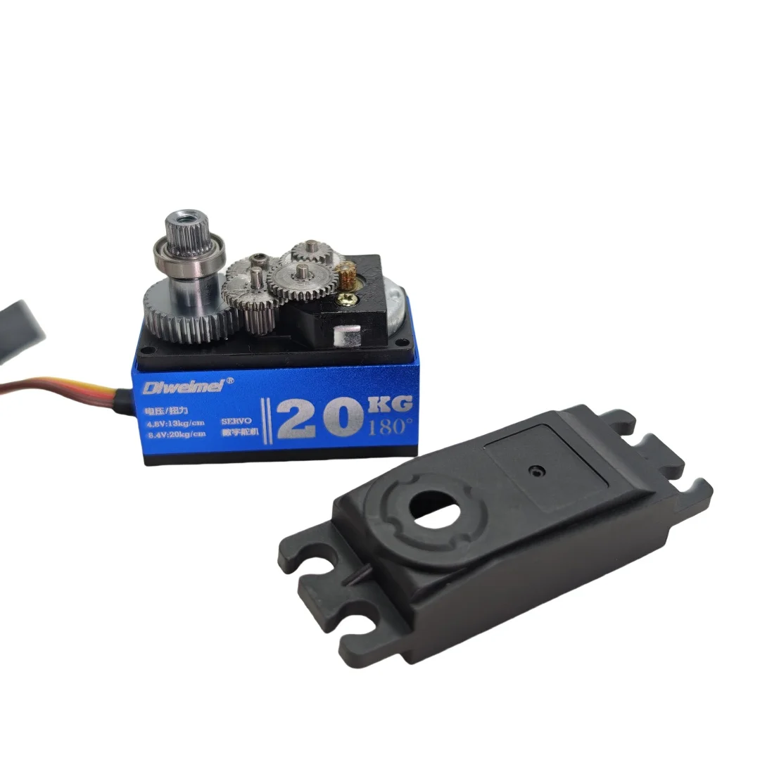 Servo Dlweimei 20/12KG 180 °   Servo digitale a corpo corto interamente ingranaggi in metallo per cingolato robot da deriva per auto modello elettrico 1/10 1/12 RC