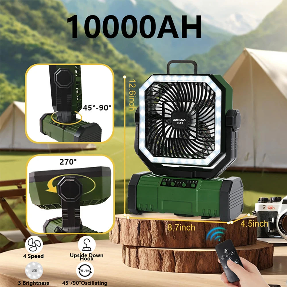 ポータブル屋外キャンプファン Bluetoothスピーカーと - Outdoor Camping Ventilator のレビューと価格