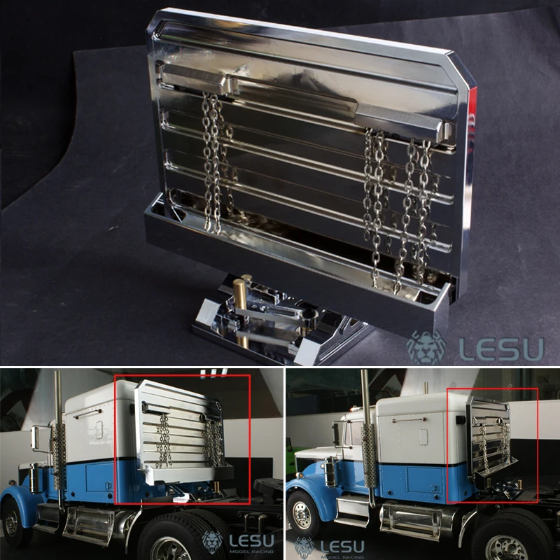 Metalowy bagażnik tylnej płyty kabiny LESU do 1/14 TAMIYA King Hauler RC Ciągnik siodłowy DIY Model Pojazdy Ciężarówka Zdalnie sterowane samochody Zabawki