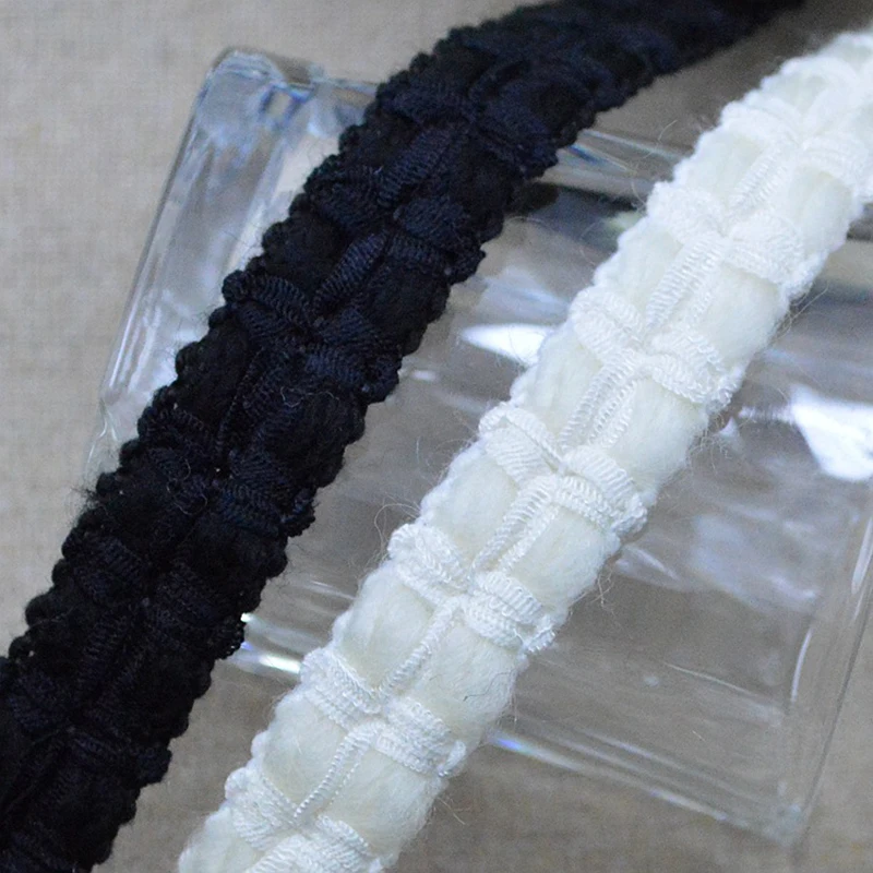 2Meter Black Beige Lace Trim Cotton Fabric 15mm Centipede Braided Lace Ribbon DIY Garment Sewing Accessories Wedding Home Crafts