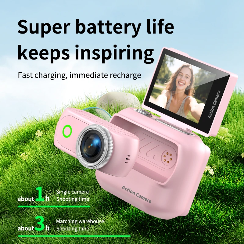 

WiFi Mini Thumb Action Camera Flip Screen HD Anti Shake Camcorder Portable Recorder for Outdoor Vlog Cycling Diving 2026 New