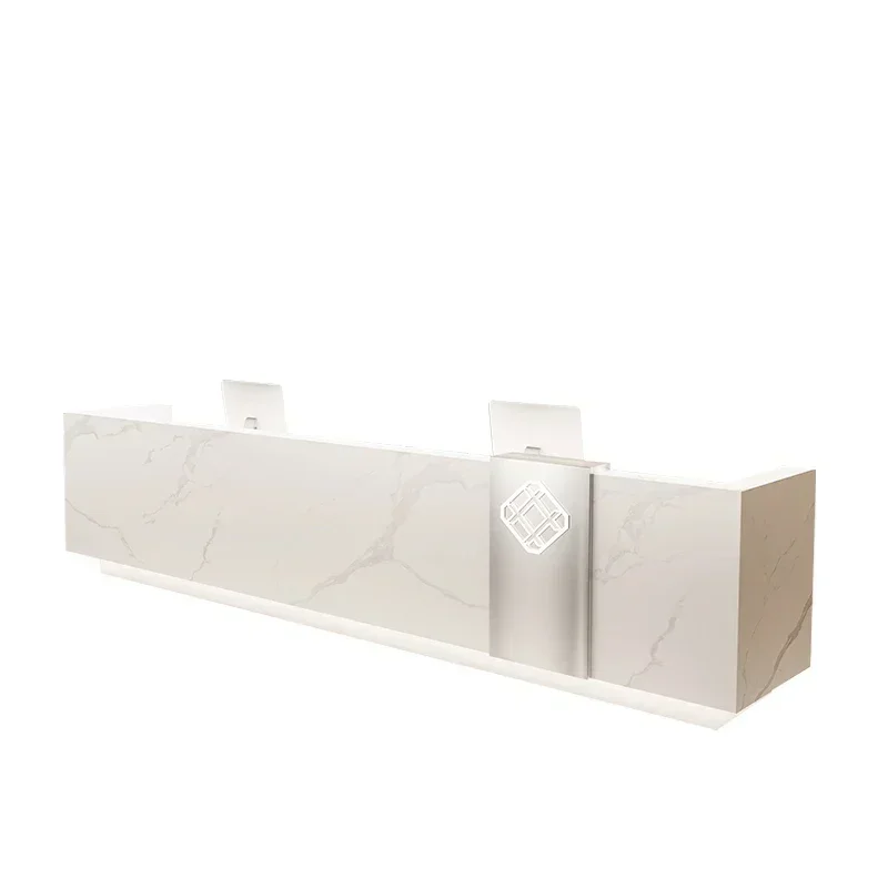 

Cash Cabinet Small Desk Reception Modern Counter Beauty Salon Furniture Elegant Office Tempered Glass Escritorio Business Shop