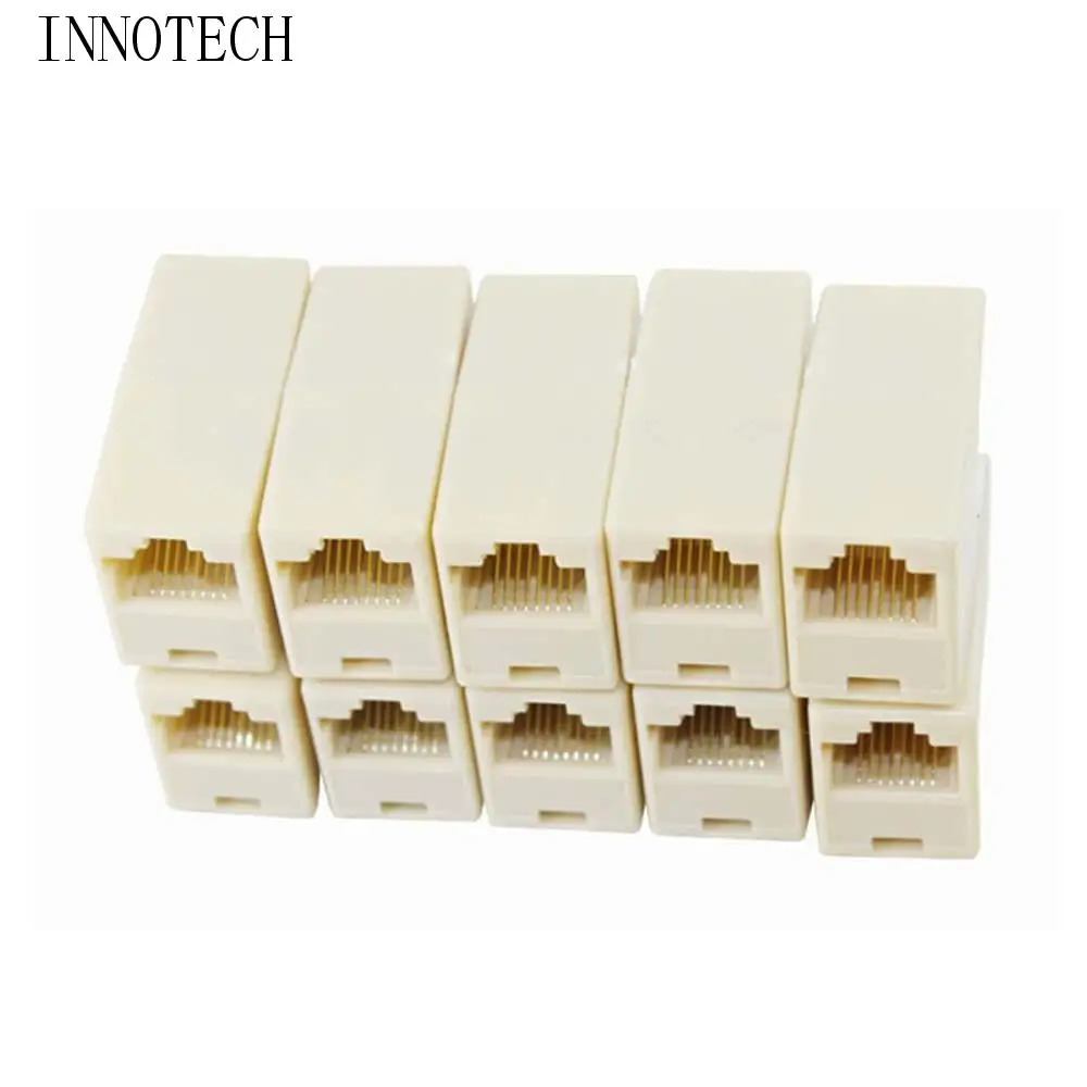 

Cable Computer Outlet RJ45 Connector RJ45 Extender Plug Cable Joiner Coupler Dual Straight Head Network Cable Connectors