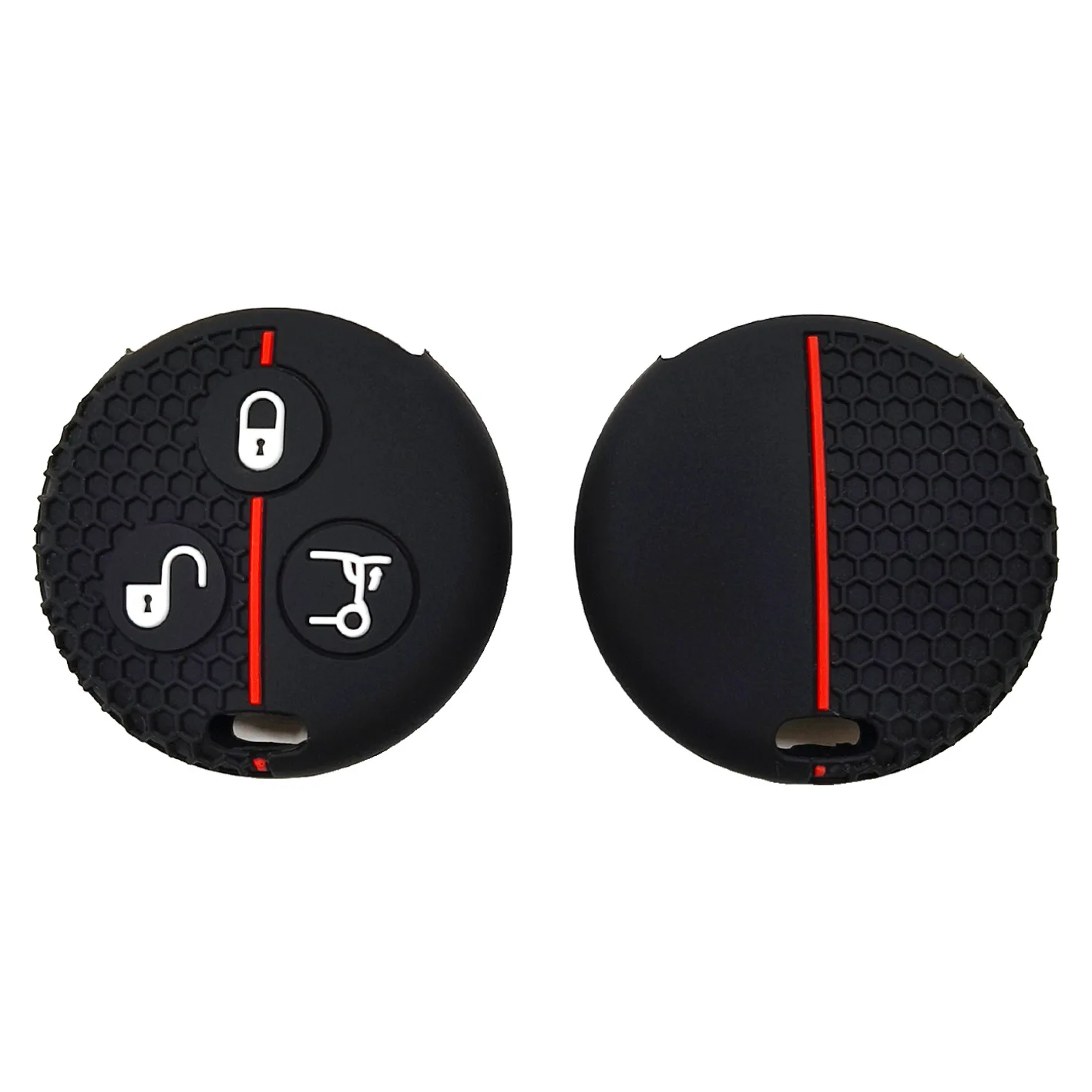 For Mercedes-Benz Smart Elf Fortwo straight 3-button honeycomb pattern car silicone key cover