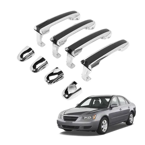 4 Pcs Exterior Door Handle Chrome Set 82651-3K000 Compatible with 2005-2010 Hyundai Sonata Front & Rear Driver & Passenger Side